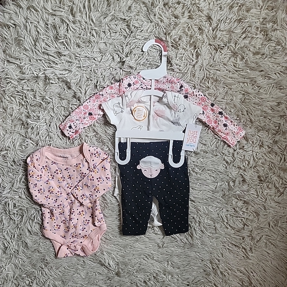 Carter's Just One You Newborn 3 Piece Set One Piece Onesies & Leggings Bottoms